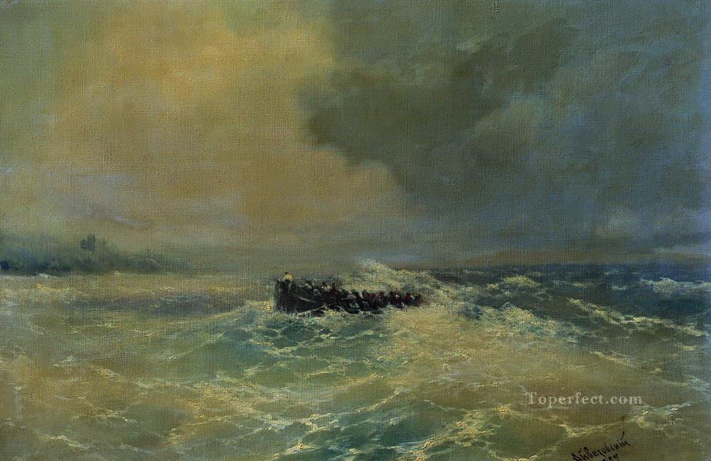 boat at sea 1894 Romantic Ivan Aivazovsky Russian Oil Paintings